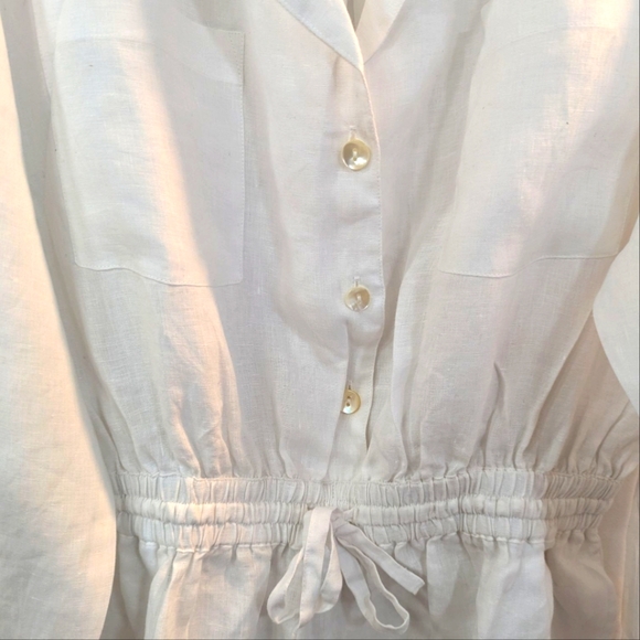 Vitamin A The Getaway Romper - White Eco Linen.... Size Large - Picture 8 of 9